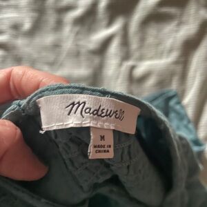 Madewell button back denim top size M